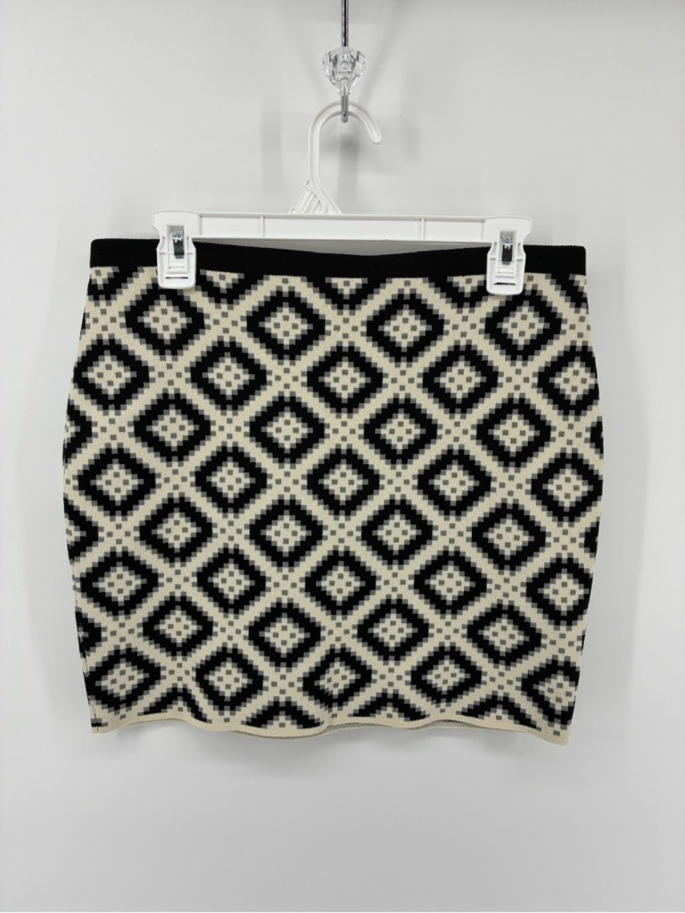RACHEL Rachel Roy Black and White Diamond Mini Skirt